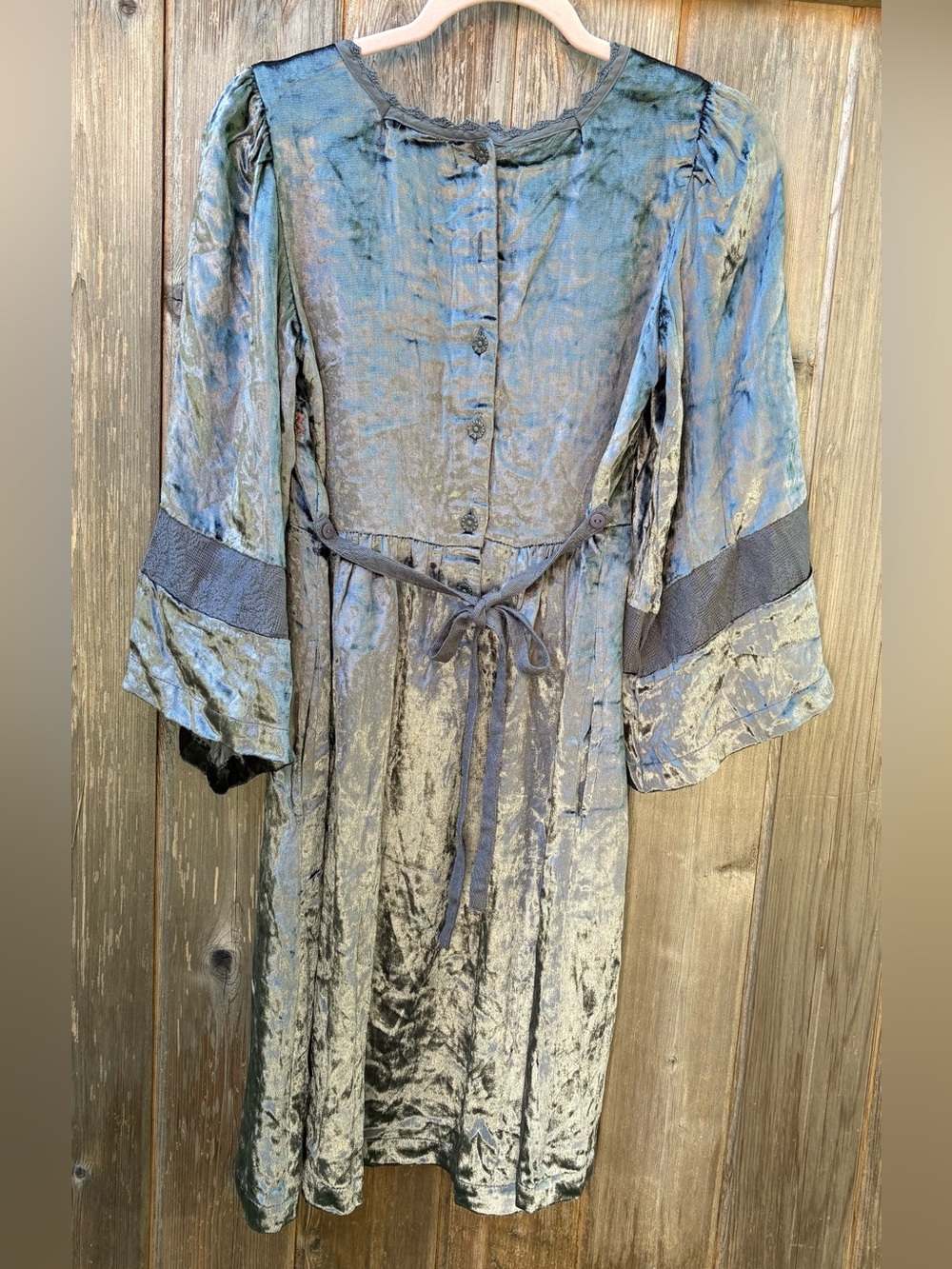 April Cornell Winter Sky Tunic Dress Size XXS Boho Velvet Babydoll Embroidered - Picture 7 of 12